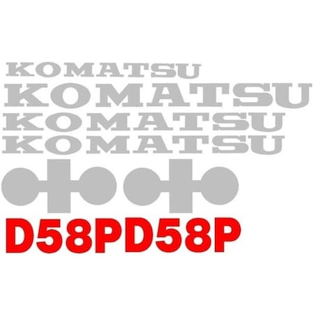 Aftermarket Brand New Komatsu Dozer D58P Decal Set without Stripe KOMD58P-1DECALSET